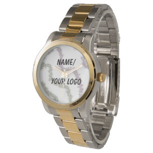 lägg till vattenfärgen logotyp namn armbandsur