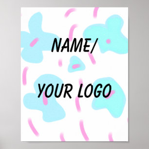 lägg till vattenfärgen logotyp namn poster