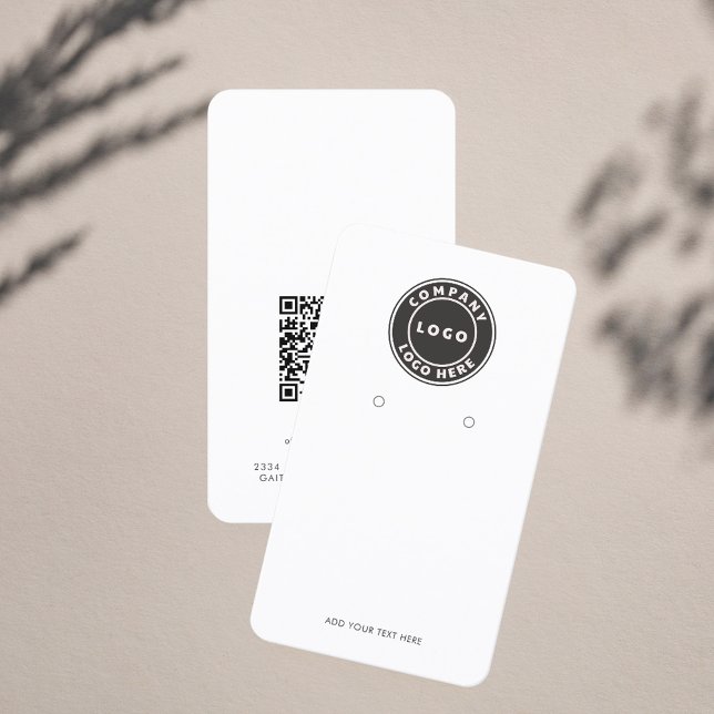 Lägg till Visning för Business Logotyp och QR-kods Visitkort (Business Logo and QR Code Earring Display Card)