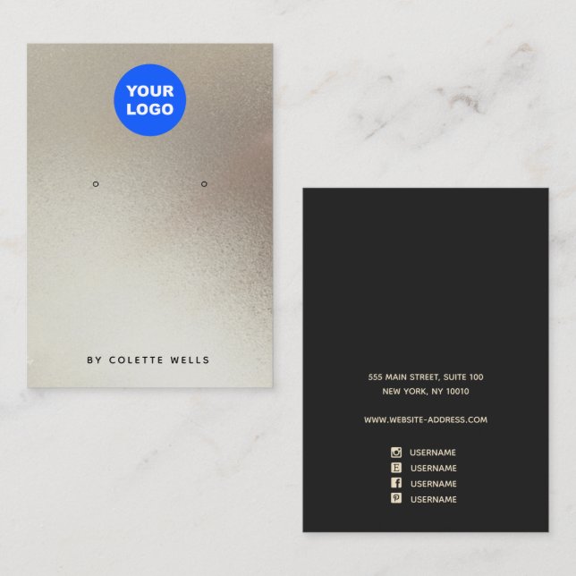 Lägg till Visningen Logotyp Guld vattenfärgsavläsn Visitkort (Fram/baksida)