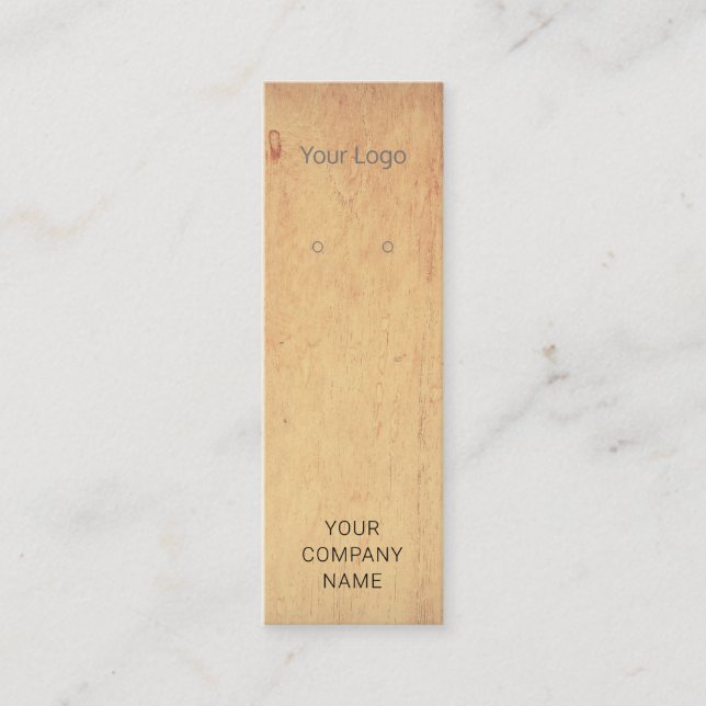 Lägg till Visningen Mini Wood Earring  Card för Lo Visitkort (Framsida)