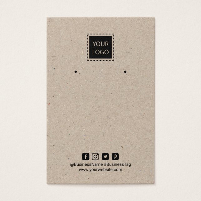 Lägg till Visningen Rustic Kraft Earring Logotyp Visitkort (Framsida)