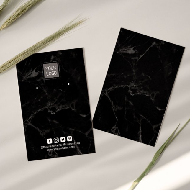 Lägg till Visningen Svart marble Earring för Logot Visitkort (Skapare uppladdad)
