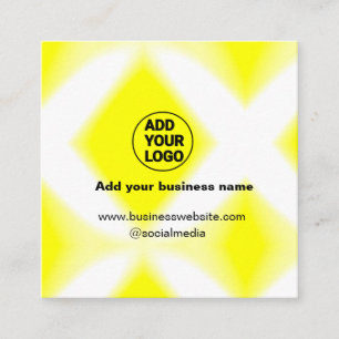 lägg till webben med logotyp/gult för design fyrkantigt visitkort