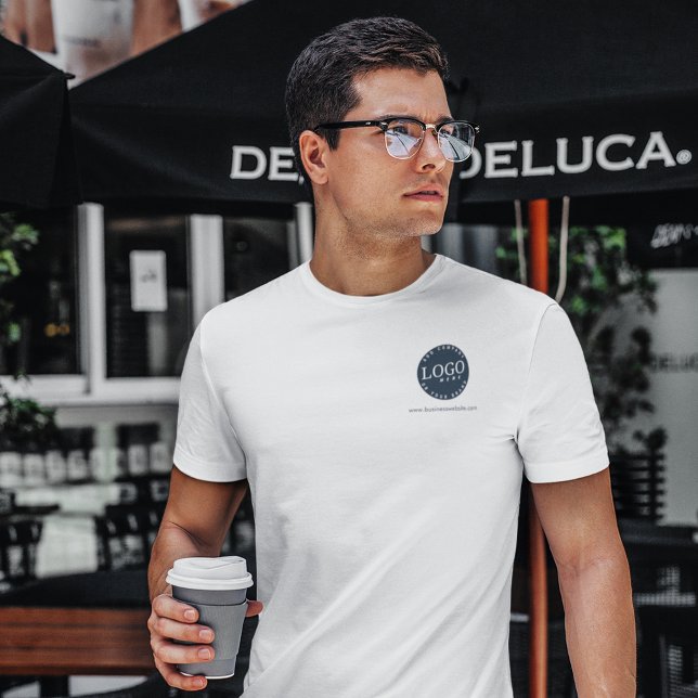 Lägg till webbplatsen för Adress-anställda på Logo T Shirt (Business Logo Company Swag Custom T-Shirt)