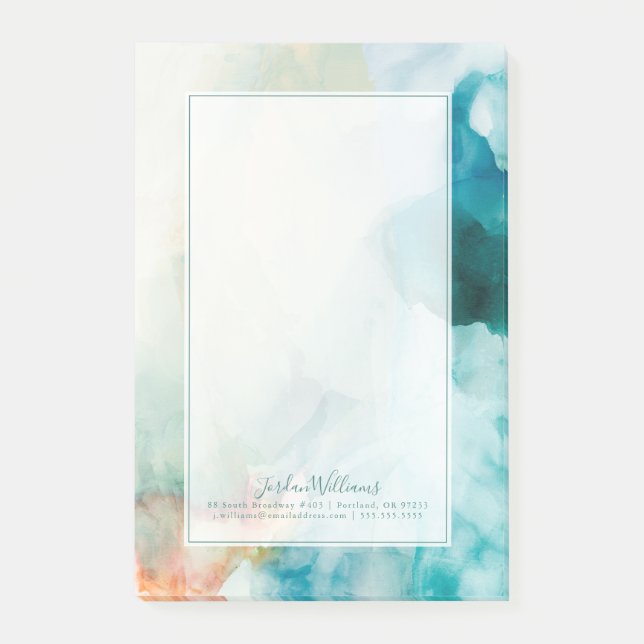 Lägg till Yoir Namn | AversAversion - Blue Waterco Post-it Block (Framsida)