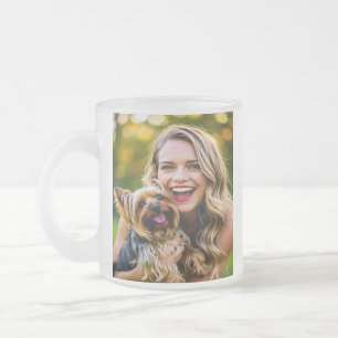 Lägg till Yorkshire Terrier-foto Personalisera Frostad Glasmugg