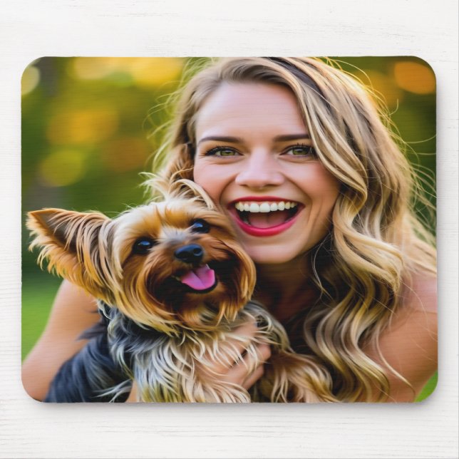 Lägg till Yorkshire Terrier-foto Personalisera Musmatta (Framsidan)