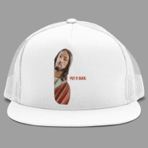 Lägg tillbaka den roliga Jesus mot vit bakgrund