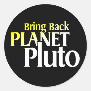 Lägg tillbaka planetspluto runt klistermärke