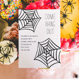 Lägg ut Spindelnätet Illustration Halloween fest Inbjudningar