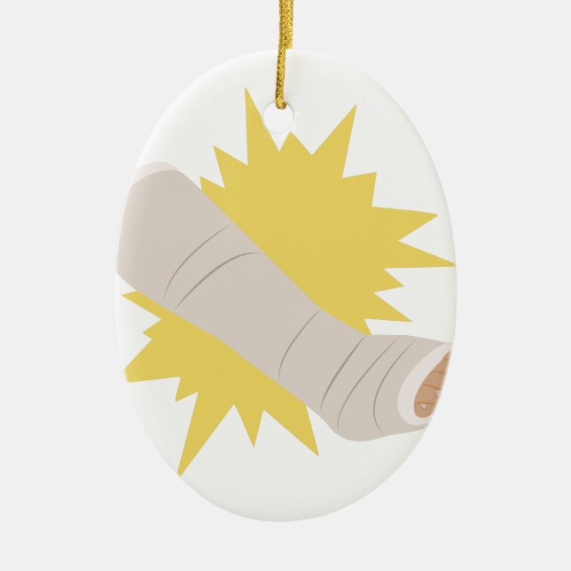 Lägga benen på ryggen casten julgransprydnad keramik (Framsidan)
