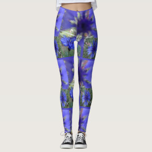 Lägga benen på ryggen för blåttblåklint leggings