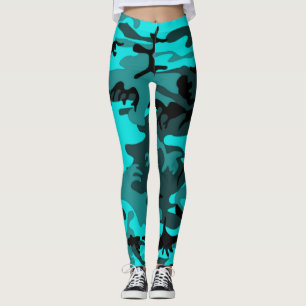 Lägga benen på ryggen för blåttcamo leggings