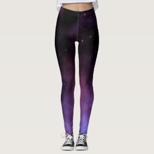 Lägga benen på ryggen för galaxtryck leggings