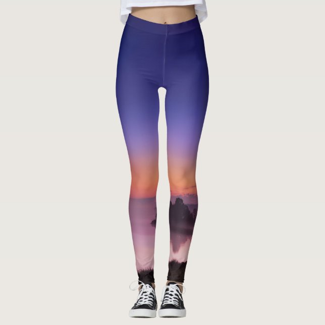 Lägga benen på ryggen för höstdesign leggings (Framsida)