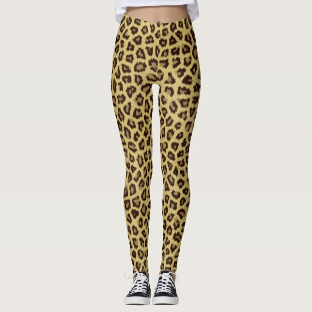 Lägga benen på ryggen för jaguarpälsmönster leggings (Framsida)
