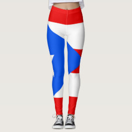 Lägga benen på ryggen för Puerto Rico flagga Leggings