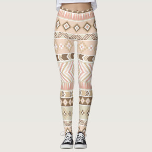 Lägga benen på ryggen för rand för rosa Sand beige Leggings