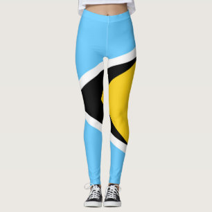 Lägga benen på ryggen för St Lucia flagga Leggings