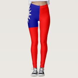 Lägga benen på ryggen för Taiwan flagga Leggings
