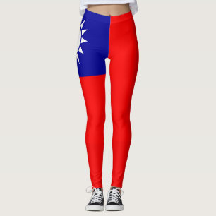 Lägga benen på ryggen för Taiwan flagga Leggings