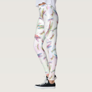 Lägga benen på ryggen för vattenfärgsländor leggings