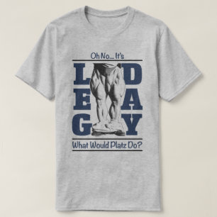 Lägga benen på ryggen kvadrater för idrottshall t shirt