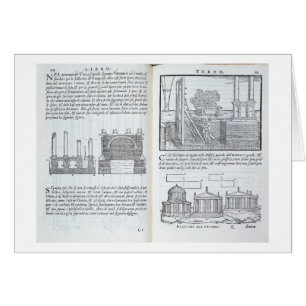 Lägga fundament, från "Della Architettura", pub Hälsningskort