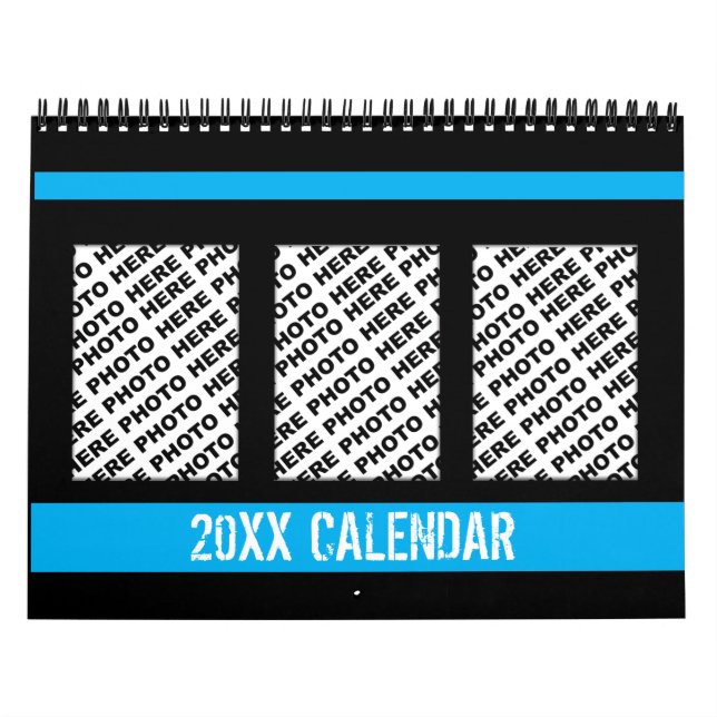 Lägga till 34 foton i en kalender blå svart (Omslag)
