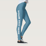 Lägga till bildtext Namn Modern Elegant - blå Leggings<br><div class="desc">Anpassningsbar Lägg till din Logotyp för textbild i Namn Modern Elegant Blå lapp.</div>