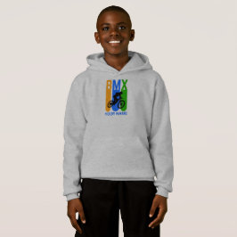 Lägga till BMX Bike Rider Orange Blue Grönt Namn e T Shirt