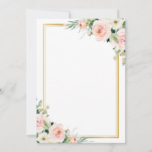 lägga till din egen text guld ram blommigt bröllo inbjudningar