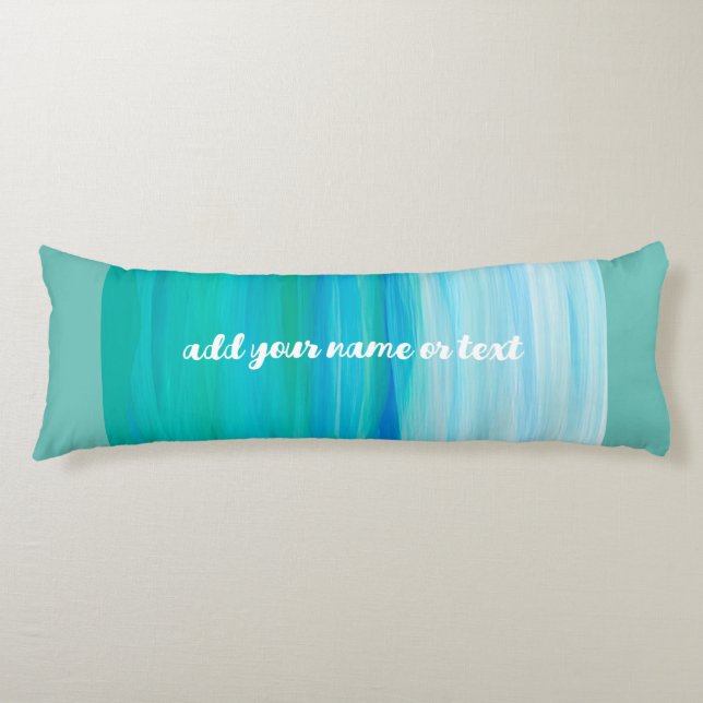 lägga till ditt namn eller text, havets blå vatten kroppskudde (Framsidan)