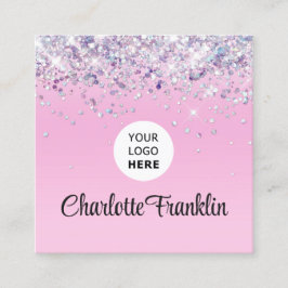 Lägga till en egen bildcirkel i eleganten glitter fyrkantigt visitkort