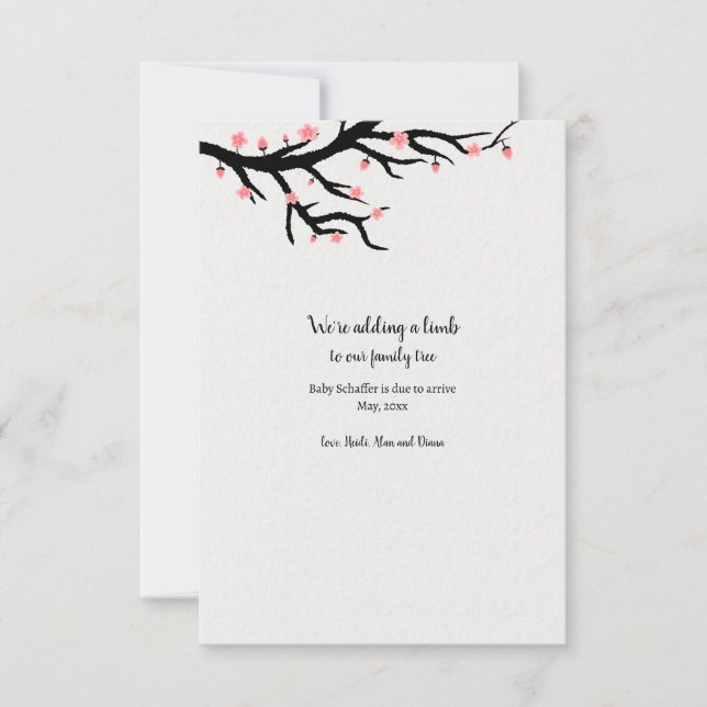 Lägga till ett meddelande om Graviden Limb Inbjudningar (Framsida)