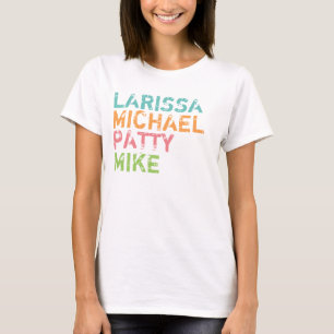 lägga till familjemedlemmar namn färg typografi t shirt