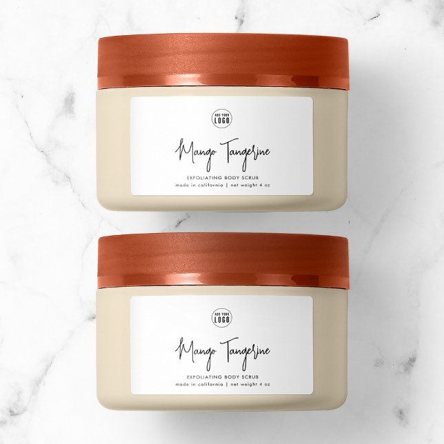 Lägga till Logotyp Modern Script Minimalist Produc Adressetikett (Skapare uppladdad)