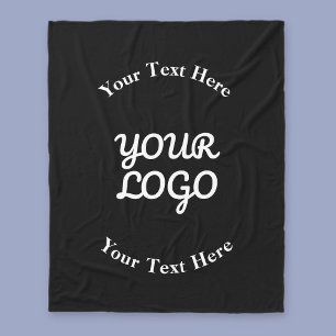Lägga till Logotyp, redigerbar svartvit text Fleecefilt