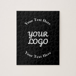 Lägga till Logotyp, redigerbar svartvit text Pussel