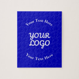 Lägga till Logotyp, redigerbart Royal, blå och vit Pussel