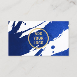 Lägga till Logotypens Abstrakt Indigo Blue Brushst Visitkort