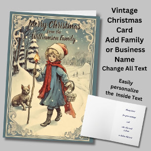 Lägga till målning av Vintagen Namn Text God jul Kort
