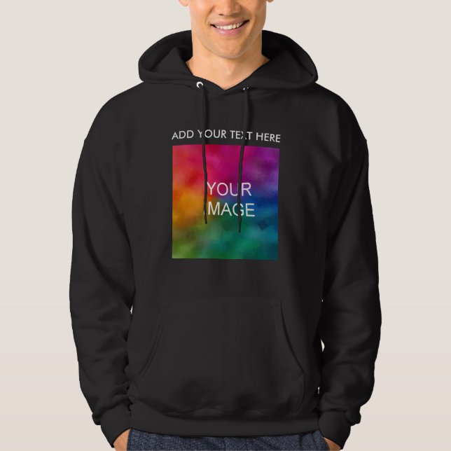 Lägga till Manarna Textfotobild Logotyp Framsida Hoodie (Framsida)
