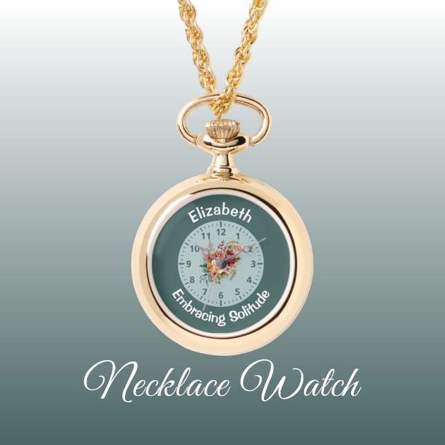 Lägga till namn blommigt invertera solitude-grönt armbandsur (Skapare uppladdad)