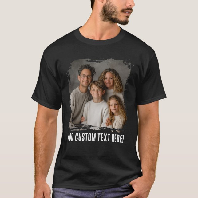 Lägga till Personligen Fototext Ram T Shirt (Framsida)
