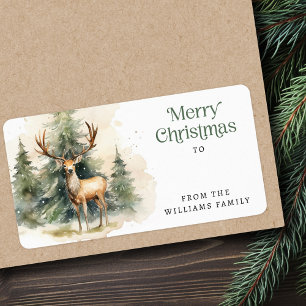 Lägga till vattenfärgen Julgranar till från presen Fraktsedel