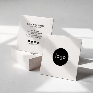 Lägga till vit professionell för logotypen anpassn fyrkantigt visitkort