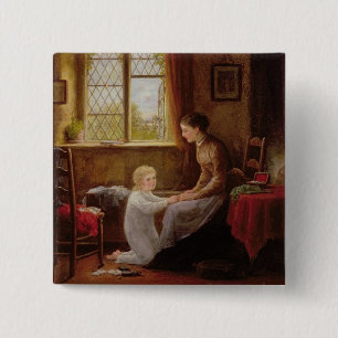 Läggdags 1890 (olja på panel) knapp