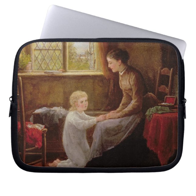 Läggdags 1890 (olja på panel) laptop sleeve (Framsidan)